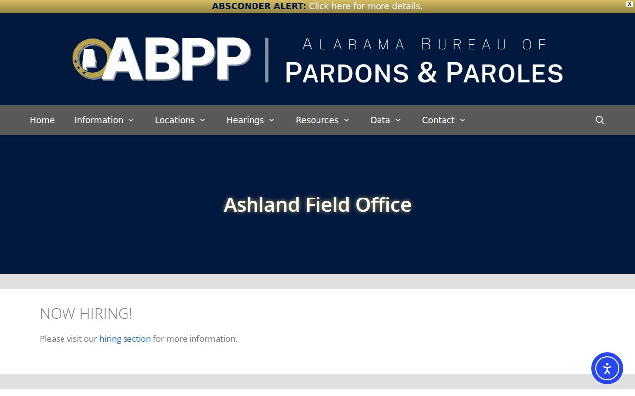 Clay County parole and probation Ashland Field Office listing