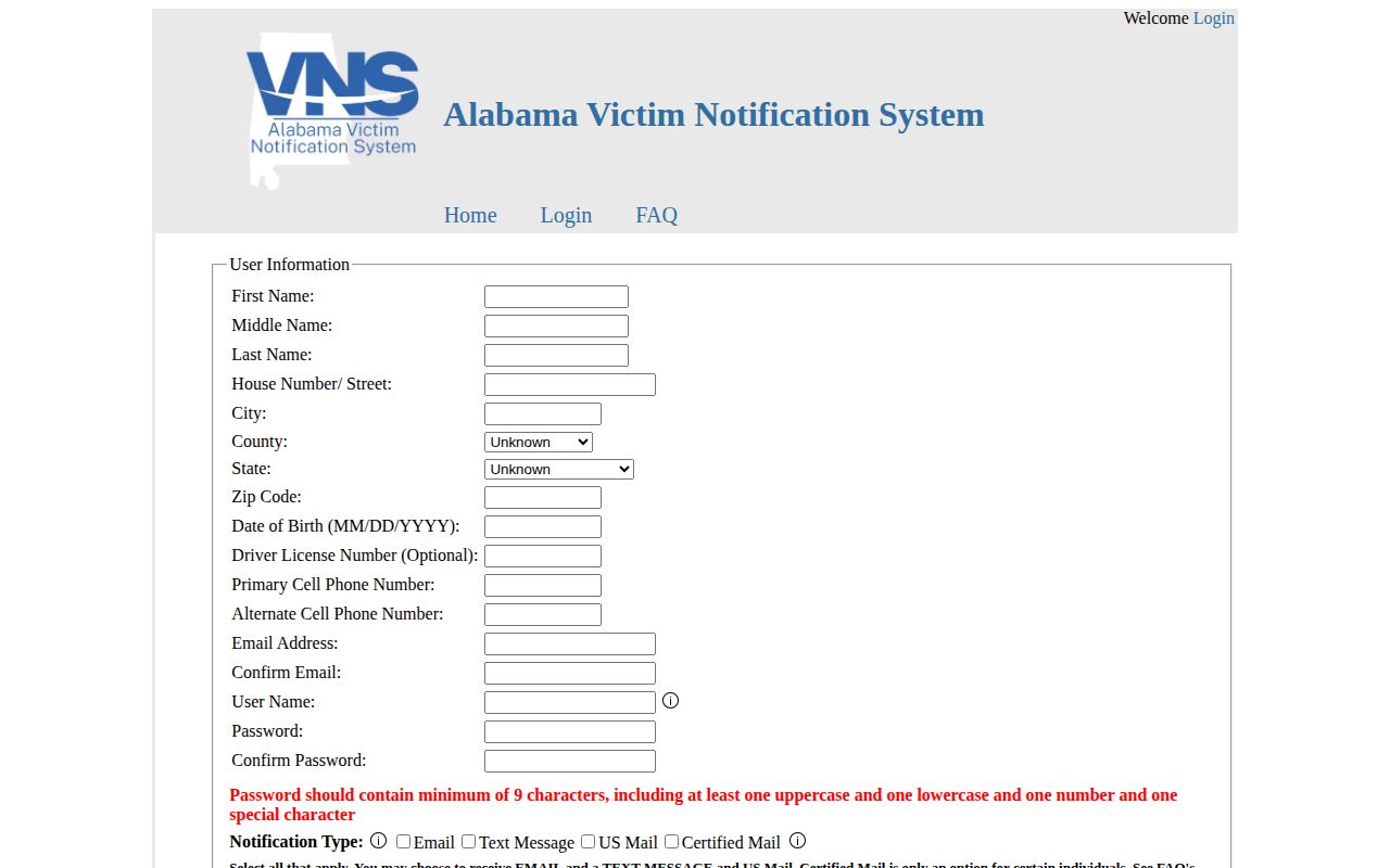 Clay County VNS release notification registration methods